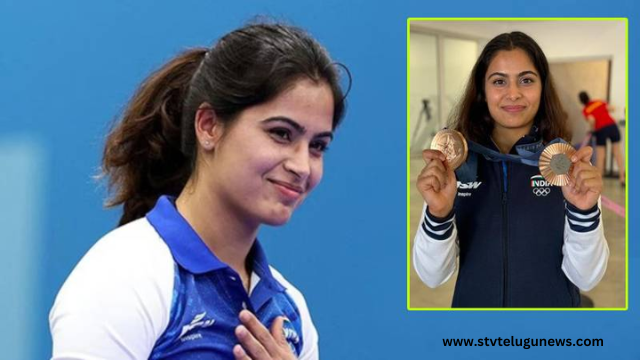 "Manu Bhakar, with a serious expression, announcing his decision not to participate in the World Cup final, surrounded by media or in a press conference setting."